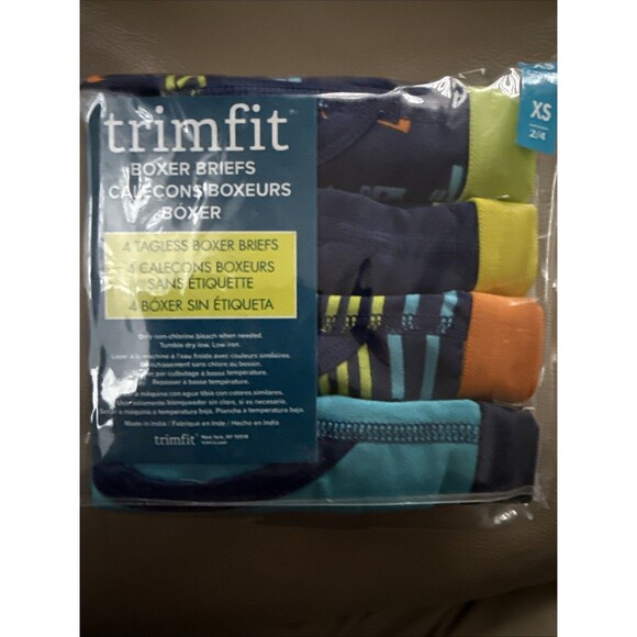 NEW 4 Piece Trimfit Boys Boxer Briefs Underwear XS 2/4 - Picture 1 of 4